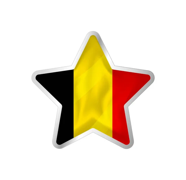 Belgium Flag Star Button Star Flag Template Easy Editing Vector — Archivo Imágenes Vectoriales