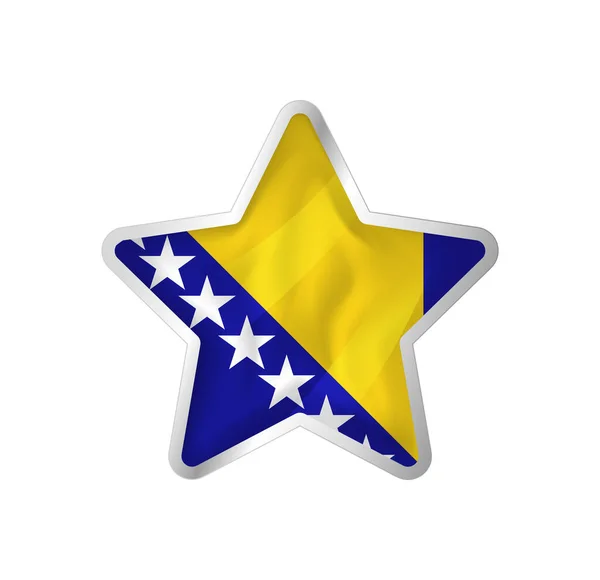 Bosnia Herzegovina Flag Star Button Star Flag Template Easy Editing — Vector de stock