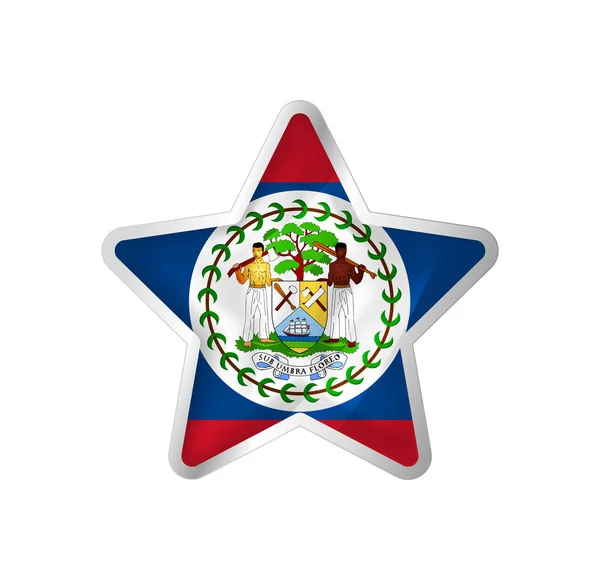 Belize Flag Star Button Star Flag Template Easy Editing Vector — Stockový vektor