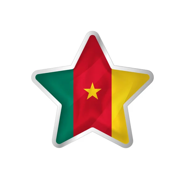 Cameroon Flag Star Button Star Flag Template Easy Editing Vector — Vetor de Stock