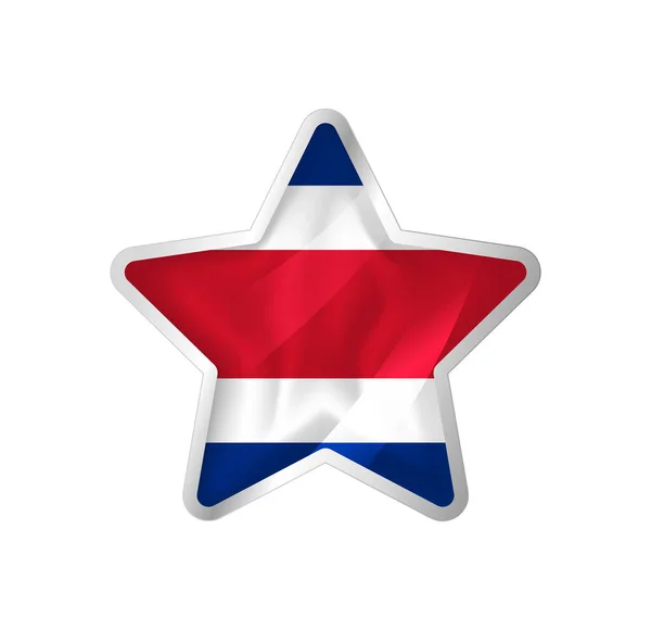 Costa Rica Zászló Csillagban Gomb Csillag Zászló Sablon Könnyű Szerkesztés — Stock Vector