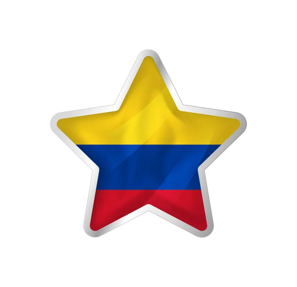 Bandera Colombia Estrella Botón Estrella Plantilla Bandera Fácil Edición Vector — Archivo Imágenes Vectoriales