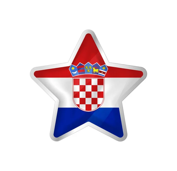 Bandera Croacia Estrella Botón Estrella Plantilla Bandera Fácil Edición Vector — Archivo Imágenes Vectoriales