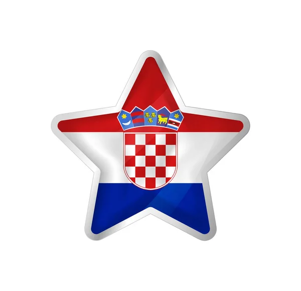 Drapeau Croatie Étoile Modèle Bouton Étoile Drapeau Montage Facile Vecteur — Image vectorielle