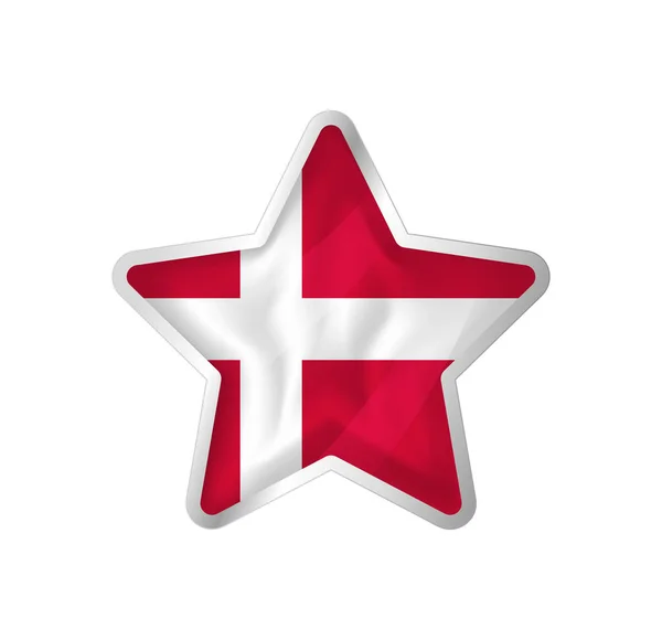 デンマークの旗が星の上に ボタンスターとフラグテンプレート グループでの簡単な編集とベクトル 白い背景の国旗ベクトルイラスト — ストックベクタ