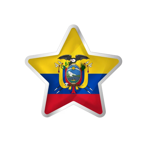Ecuadors Flagge Sternen Buttonstern Und Flaggenvorlage Einfache Bearbeitung Und Vektor — Stockvektor