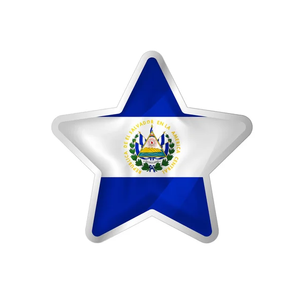 Bandera Salvador Estrella Botón Estrella Plantilla Bandera Fácil Edición Vector — Archivo Imágenes Vectoriales