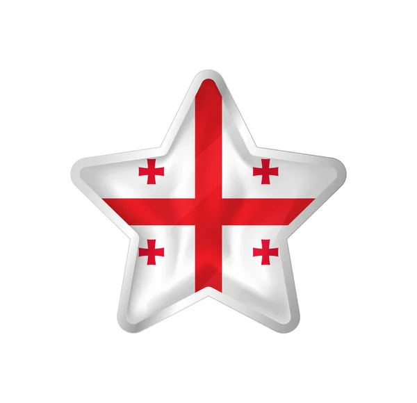 Georgia Flag Star Button Star Flag Template Easy Editing Vector — Stock Vector