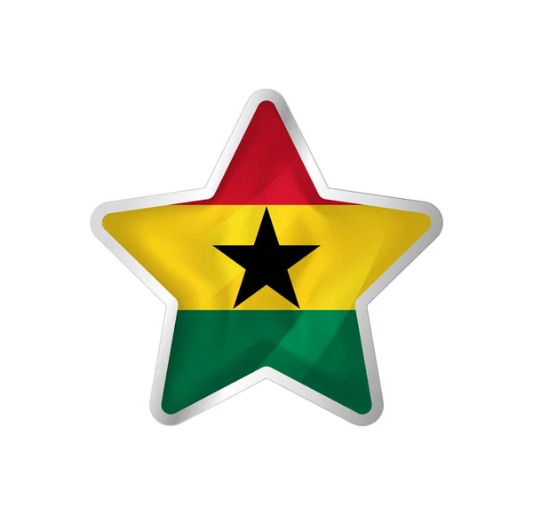 加纳国旗在星空中 按钮星号和标志模板 容易编辑和矢量分组 白色背景上的国旗矢量说明 — 图库矢量图片