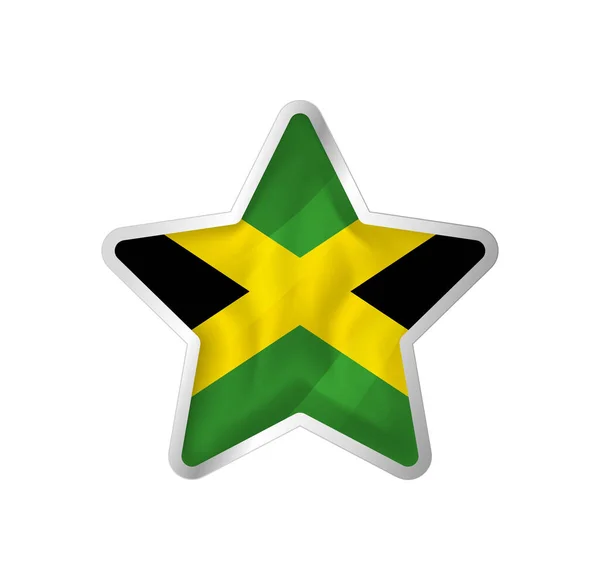 Bandeira Jamaica Estrela Estrela Botão Modelo Bandeira Fácil Edição Vetor — Vetor de Stock