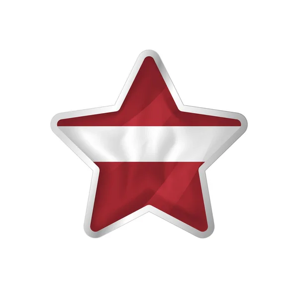 Latvia Flag Star Button Star Flag Template Easy Editing Vector — Stock Vector