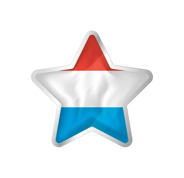Bandera Luxemburgo Estrella Botón Estrella Plantilla Bandera Fácil Edición Vector — Vector de stock