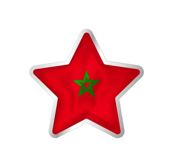 Marokkanische Flagge Sternen Buttonstern Und Flaggenvorlage Einfache Bearbeitung Und Vektor — Stockvektor