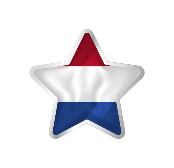 Bandera Holanda Estrella Botón Estrella Plantilla Bandera Fácil Edición Vector — Vector de stock