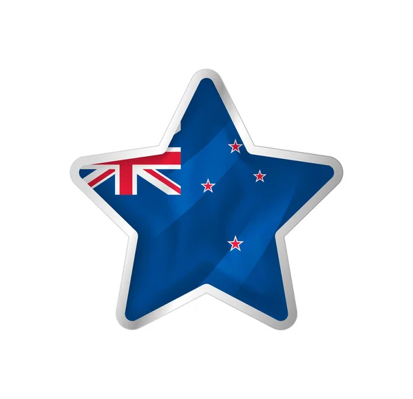 New Zealand Flag Star Button Star Flag Template Easy Editing — Stock Vector