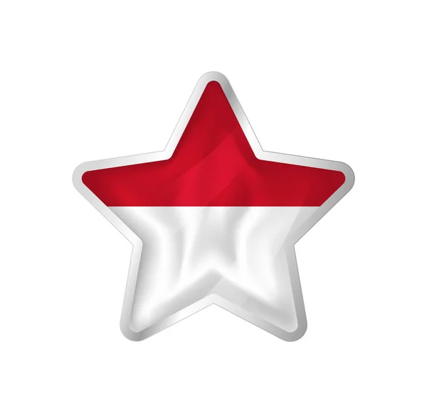 Bandera Indonesia Estrella Botón Estrella Plantilla Bandera Fácil Edición Vector — Vector de stock