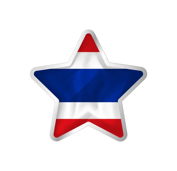 Thaiföld Zászló Csillagban Gomb Csillag Zászló Sablon Könnyű Szerkesztés Vektor — Stock Vector