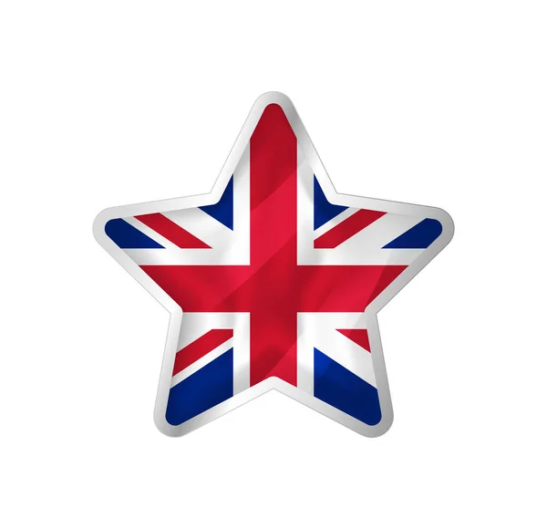 英国国旗在星空中 按钮星号和标志模板 容易编辑和矢量分组 白色背景上的国旗矢量说明 — 图库矢量图片