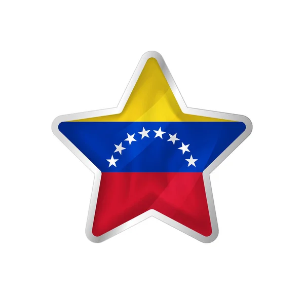 Bandera Venezuela Estrella Botón Estrella Plantilla Bandera Fácil Edición Vector — Archivo Imágenes Vectoriales