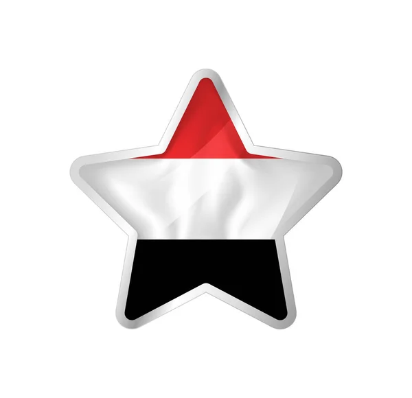 Jemen Zászlója Csillagokban Gomb Csillag Zászló Sablon Könnyű Szerkesztés Vektor — Stock Vector