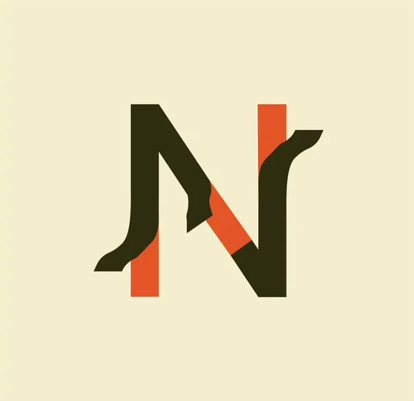 Lettre Dépouillée Lettres Collantes Papier Livre Logo Conception Entreprise Modèle — Image vectorielle