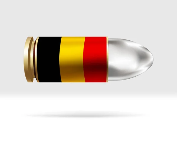 Flaga Belgii Kuli Niebezpieczeństwo Kuli Unosi Się Powietrzu Szablon Flagi — Wektor stockowy