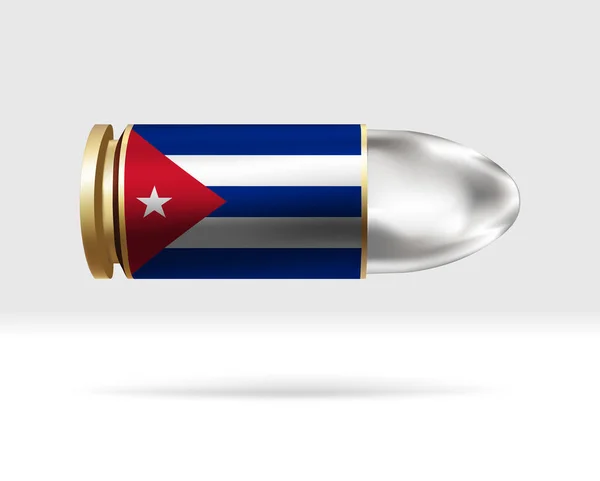 Cuba Vlag Kogel Een Kogelgevaar Dat Door Lucht Beweegt Vlag — Stockvector