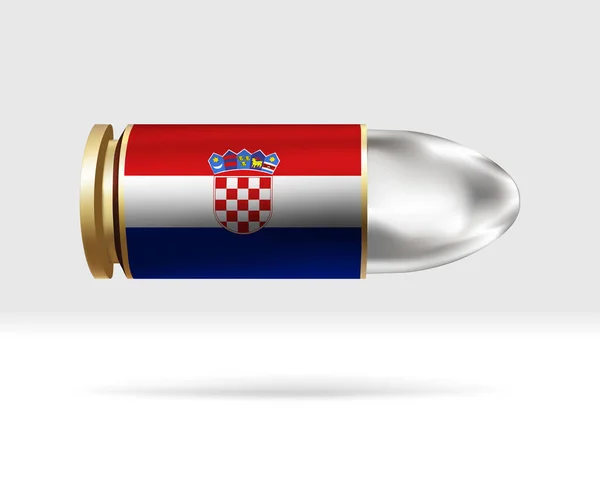 クロアチアの旗弾 弾丸の危険が空気中を移動します 旗テンプレート グループでの簡単な編集とベクトル 背景に国旗ベクトルイラスト — ストックベクタ