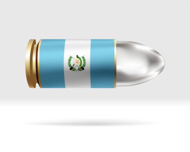 Kurşunda Guatemala bayrağı. Havada hareket eden bir kurşun tehlikesi. Bayrak şablonu. Gruplar halinde kolay düzenleme ve vektör. Arkaplanda ulusal bayrak vektör illüstrasyonu.