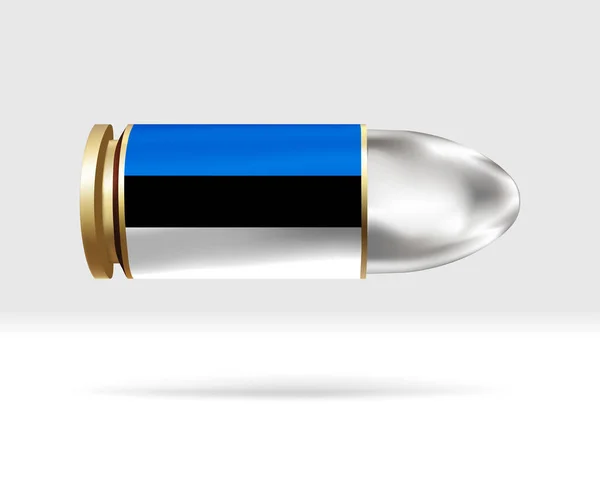 Bandera Estonia Bala Peligro Bala Moviéndose Por Aire Plantilla Bandera — Vector de stock