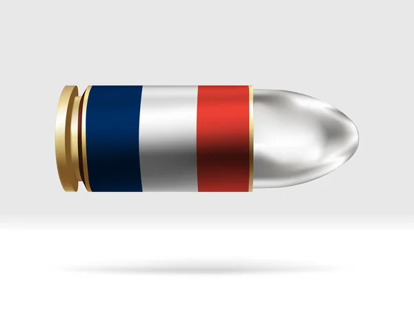 Flaga Francji Kuli Niebezpieczeństwo Kuli Unosi Się Powietrzu Szablon Flagi — Wektor stockowy