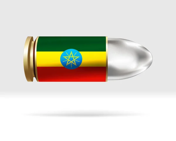 Etiopía Bandera Bala Peligro Bala Moviéndose Por Aire Plantilla Bandera — Archivo Imágenes Vectoriales