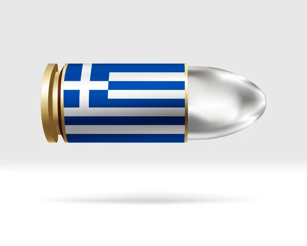 Греческий Флаг Пуле Опасность Пуль Движется Воздуху Шаблон Флага Простое — стоковый вектор
