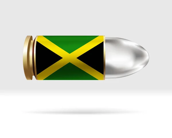 ジャマイカの旗だ 弾丸の危険が空気中を移動します 旗テンプレート グループでの簡単な編集とベクトル 背景に国旗ベクトルイラスト — ストックベクタ