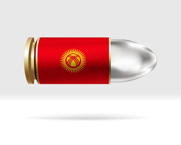 Киргизский Флаг Пуле Опасность Пуль Движется Воздуху Шаблон Флага Простое — стоковый вектор