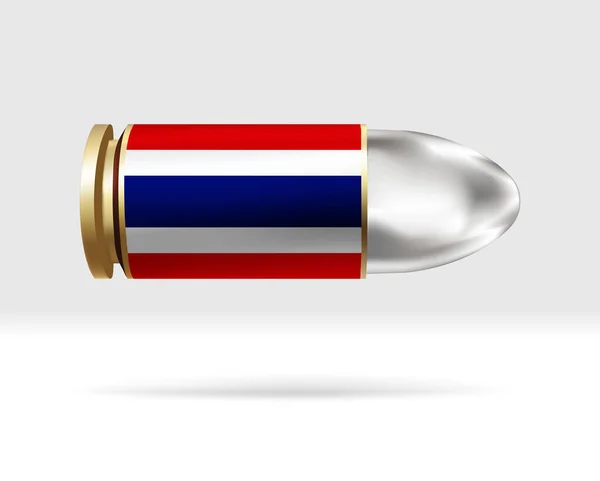 Drapeau Thaïlande Sur Balle Danger Balle Déplaçant Dans Les Airs — Image vectorielle