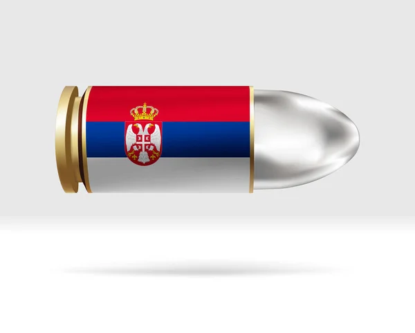 セルビアの旗だ 弾丸の危険が空気中を移動します 旗テンプレート グループでの簡単な編集とベクトル 背景に国旗ベクトルイラスト — ストックベクタ