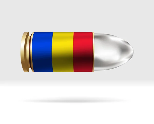 Rumänien Flagga Kula Kula Fara Rör Sig Genom Luften Flaggmall — Stock vektor
