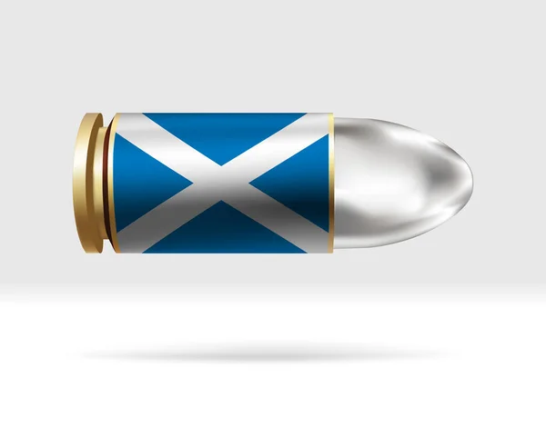 苏格兰国旗上的子弹 子弹在空中飞舞的危险标志模板 容易编辑和矢量分组 背景上的国旗矢量说明 — 图库矢量图片