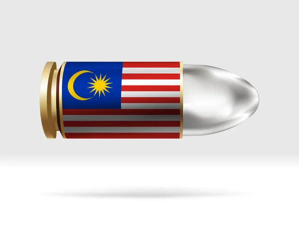 Bendera Malaysia Pada Peluru Sebuah Bahaya Peluru Bergerak Melalui Udara - Stok Vektor