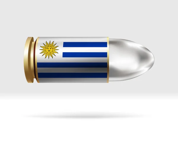 Bandera Uruguay Bala Peligro Bala Moviéndose Por Aire Plantilla Bandera — Archivo Imágenes Vectoriales