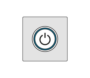 Açma kapama düğmesi. Sistemi çalıştırmak ve çalıştırmak için sinyal verin. Modern araba çizimi. Düzenlenebilir satır simgesi.