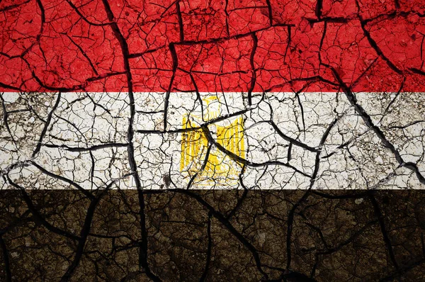 Сухий Ґрунт Прапорі Єгипту Країна Концепцією Посухи Проблема Водою Суха — стокове фото