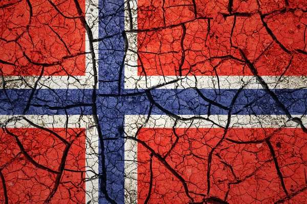 Norveç Bayrağında Kuru Toprak Deseni Var Kuraklık Konsepti Olan Bir — Stok fotoğraf