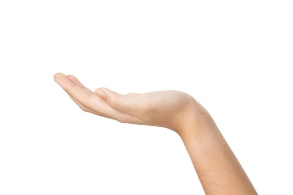 Zbliżenie Pustej Ręki Kobiety Odizolowanej Białym Tle Ścieżką Wycinania — Zdjęcie stockowe