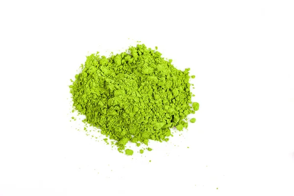 Grünes Matcha Teepulver Isoliert Auf Weißem Hintergrund — Stockfoto