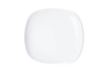 Üst, manzara, boş, seramik, yuvarlak, tabak, izole, açık, beyaz, arkaplan,