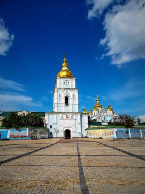 Kyiv 'deki St. Michael Katedrali' nin manzarası, St. Michael Manastırı, Ukrayna