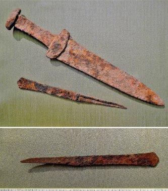 Antik İskitli Hançer Akinak, Akinak MÖ 5. yüzyıl - MÖ 3. yüzyıl ve bir süslemeli İskitli bıçak