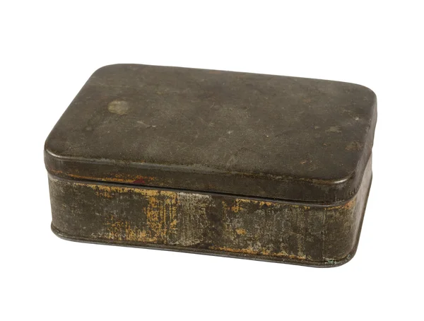 Brass box isolate old — Stock Photo, Image